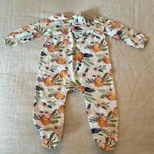 Mud Pie Floral Print Sleeper and Bow Set